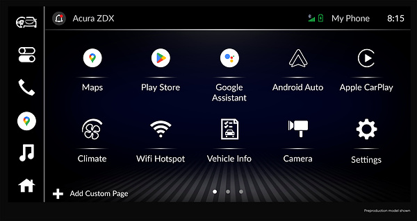 Acura ZDX A-Spec AWD screens view