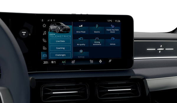 Alpine A290 GT screens view