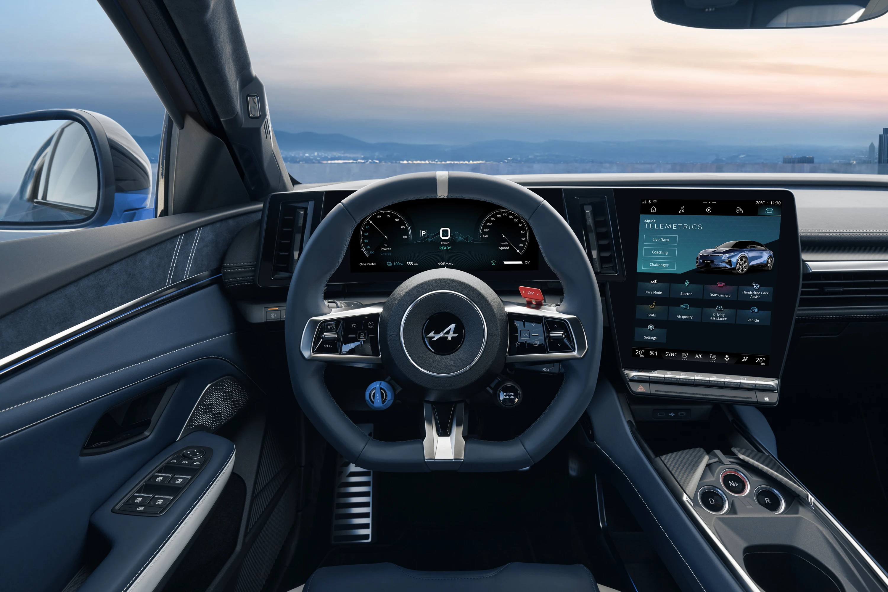 Alpine A390 GT screens view