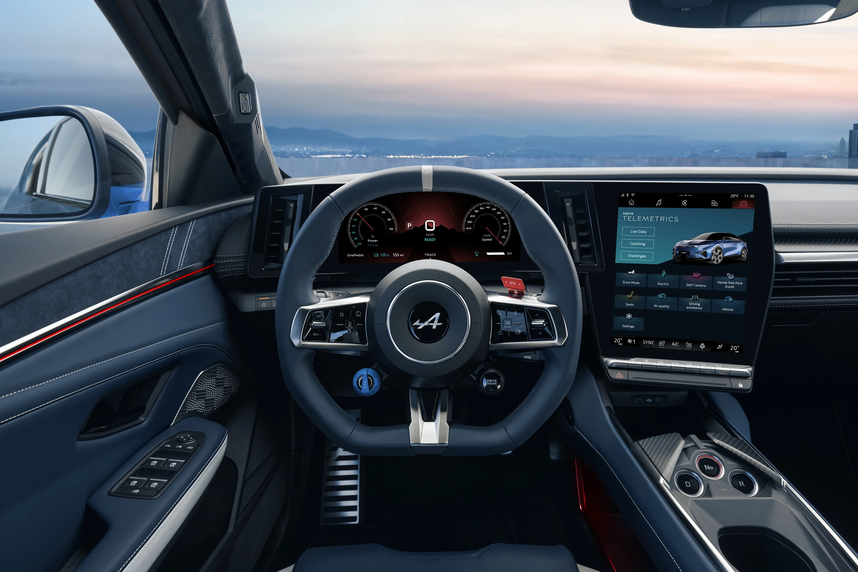 Alpine A390 GT screens view