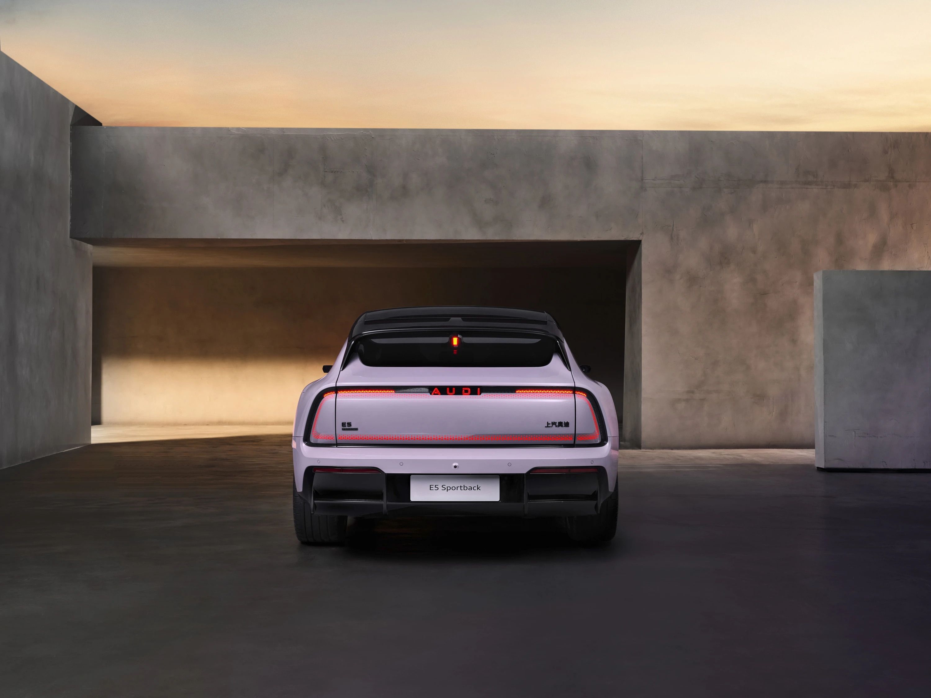 Audi E5 Sportback Pioneer taillights view