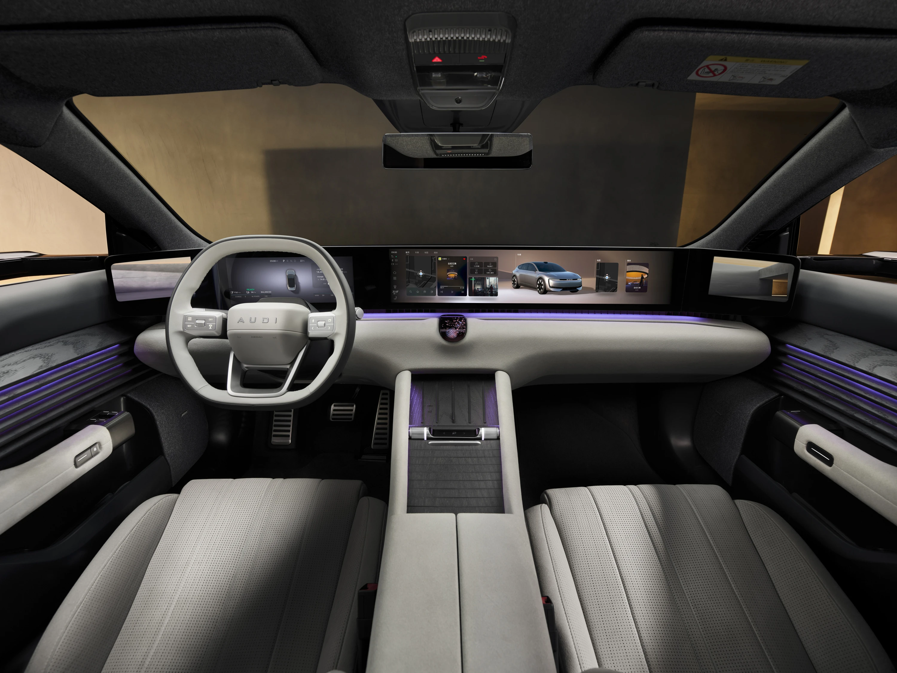 Audi E5 Sportback Pioneer quattro screens view