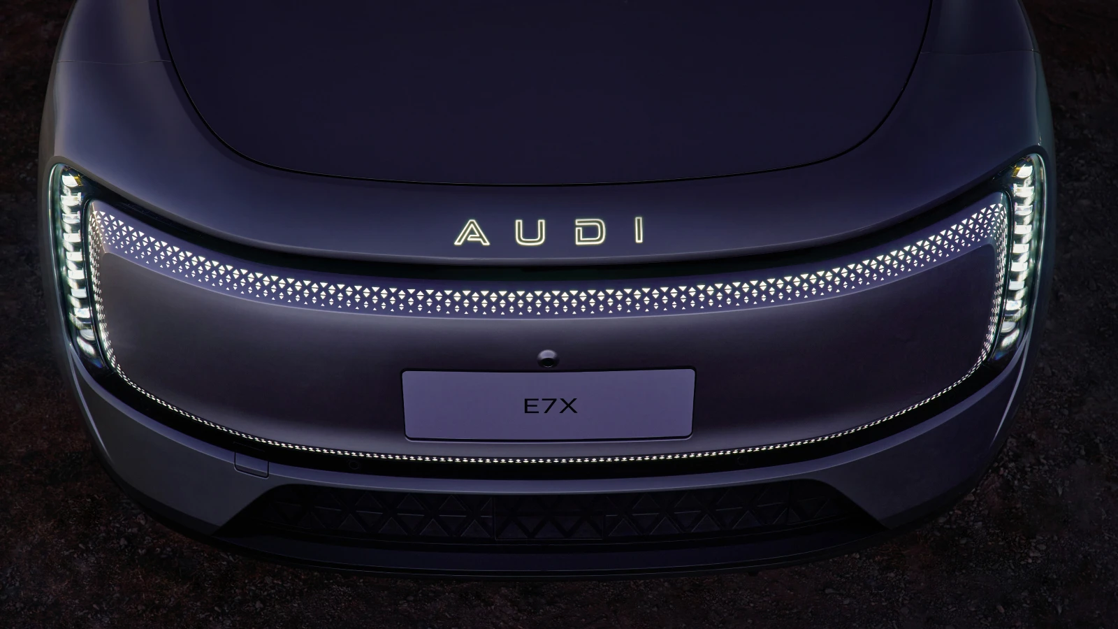 Audi e7x Pioneer quattro headlights view