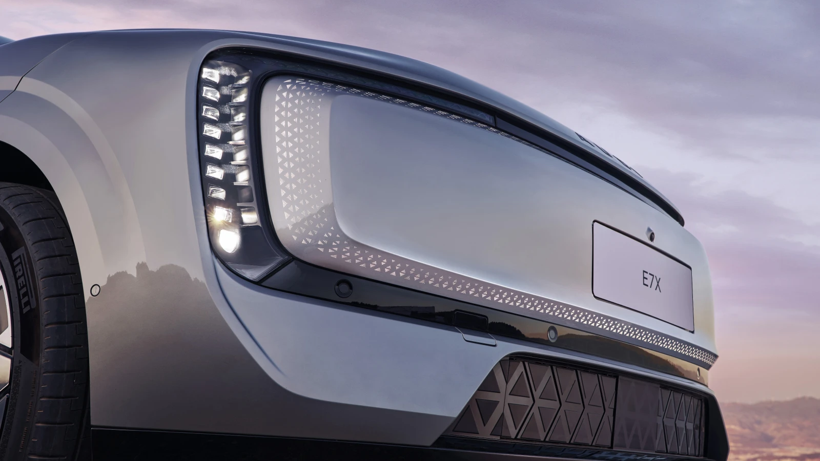 Audi e7x Pioneer quattro headlights view