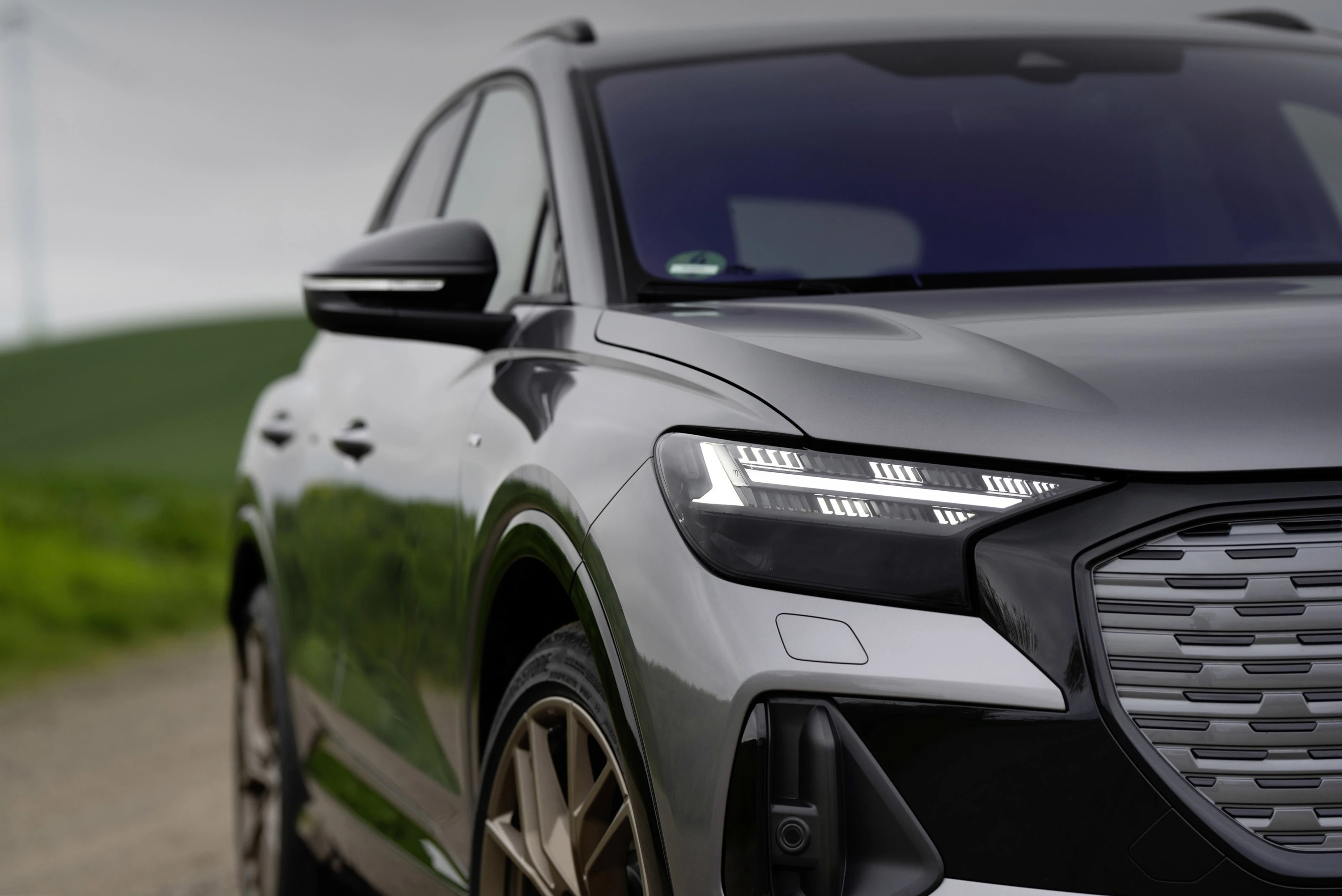 Audi Q4 45 e-tron headlights view