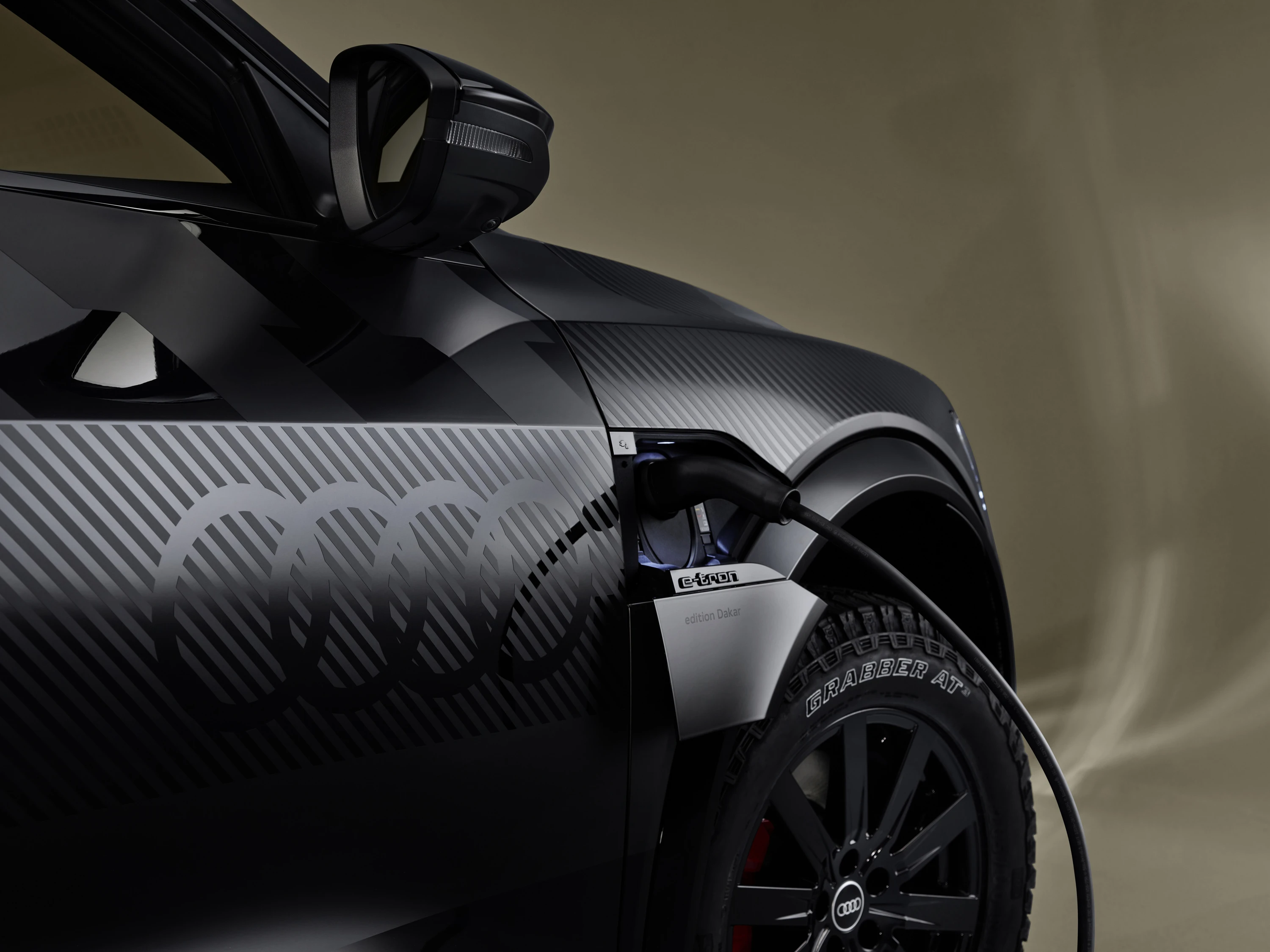 Audi Q8 e-tron edition Dakar charging view