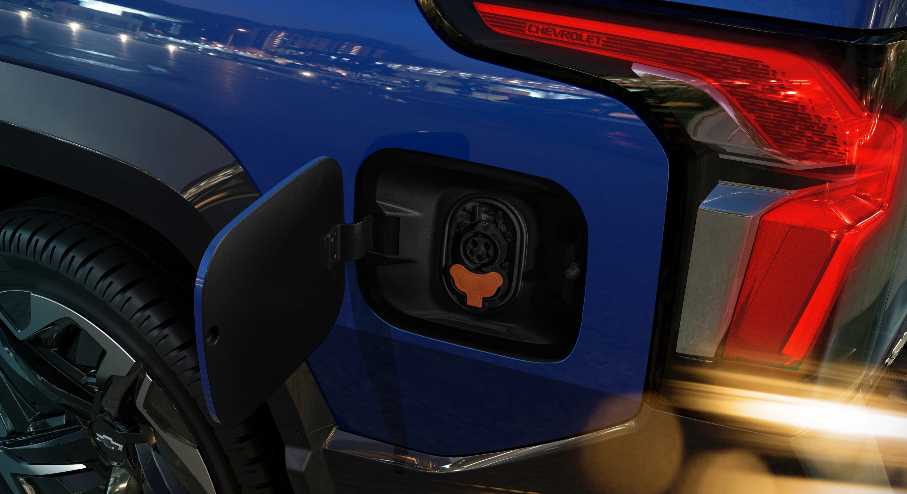 Chevrolet Silverado EV SRT chargeport view