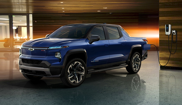 Chevrolet Silverado EV SRT charging view