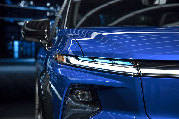 Chevrolet Silverado EV SRT headlights view