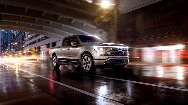 Ford F150 Lightning Extended Range headlights view