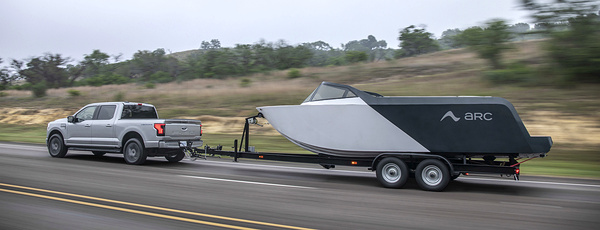 Ford F150 Lightning Extended Range trailer view