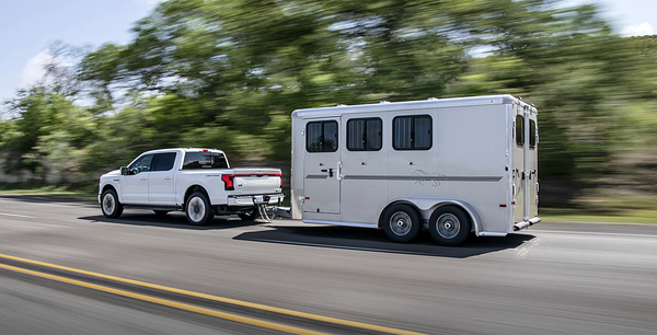 Ford F150 Lightning Extended Range trailer view