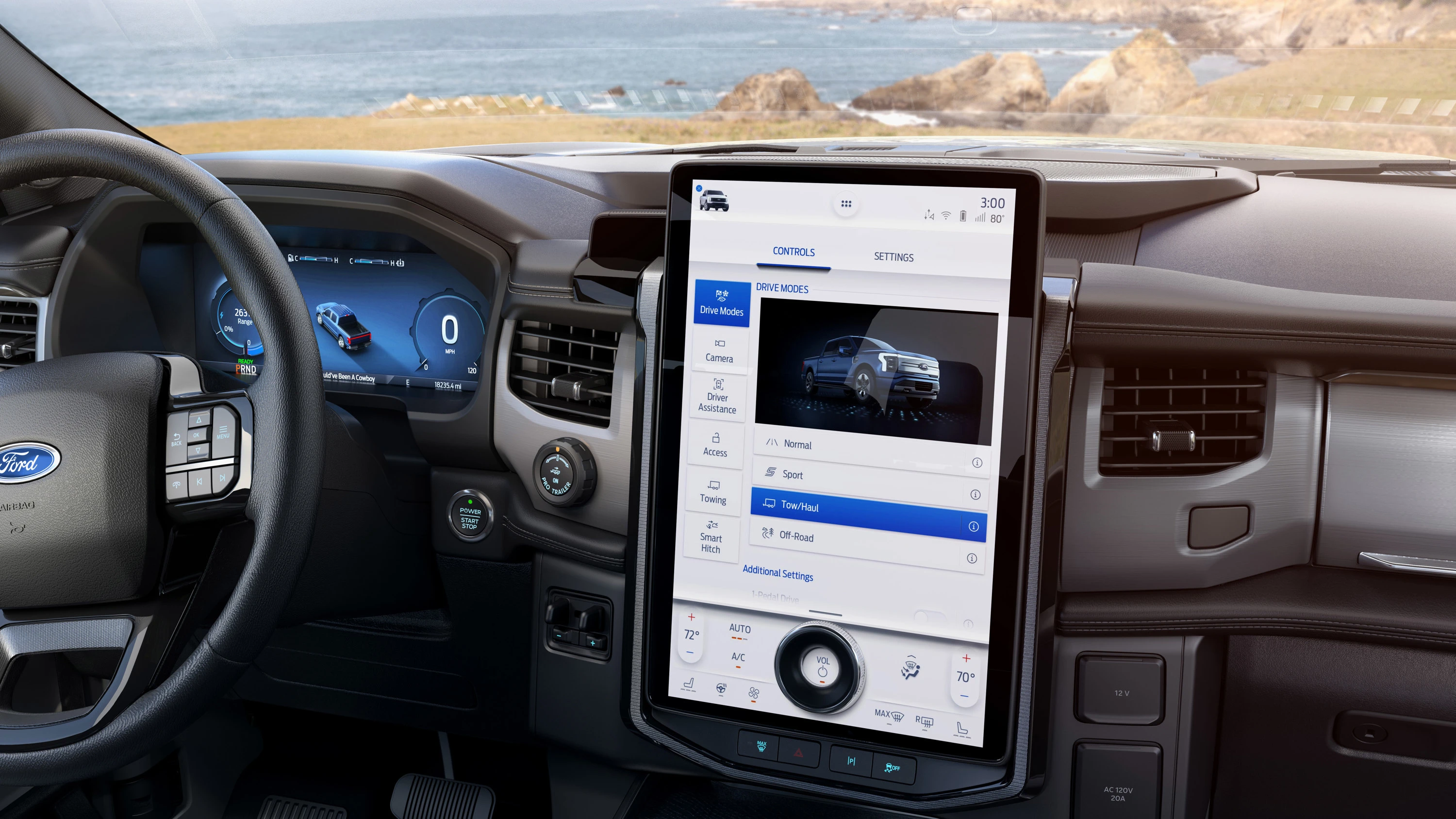 Ford F150 Lightning Standard Range screens view