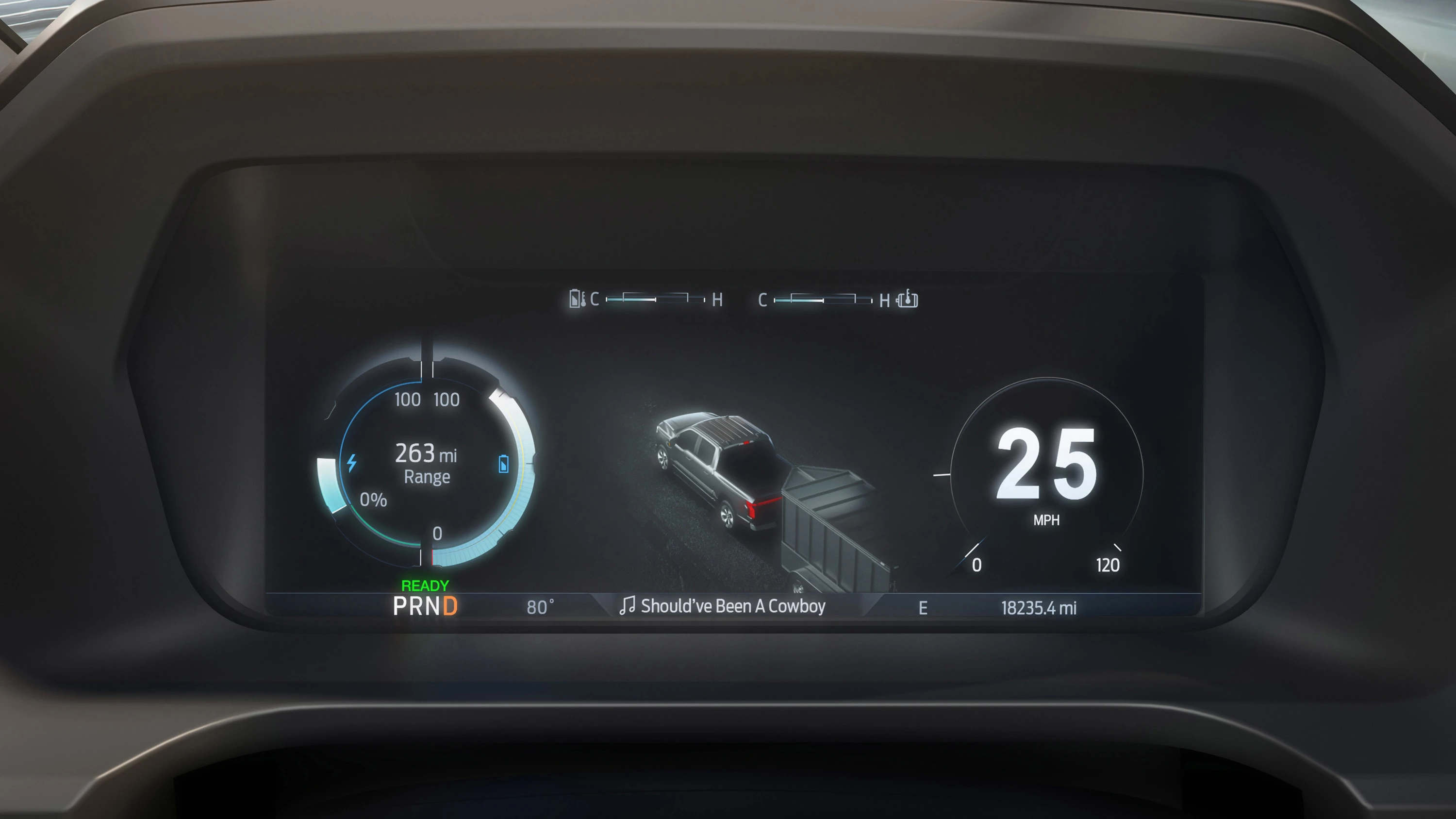 Ford F150 Lightning Standard Range screens view