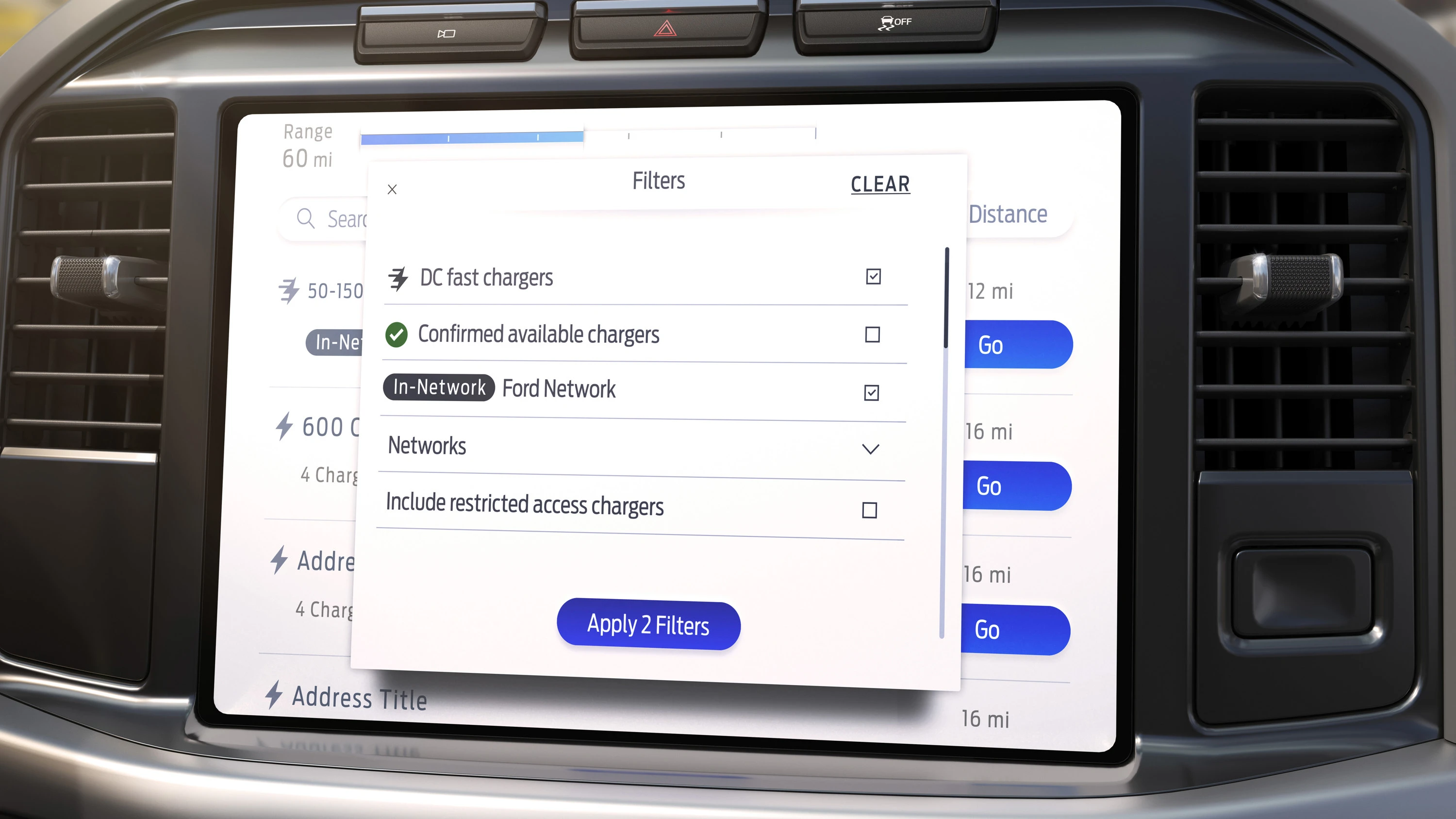 Ford F150 Lightning Standard Range screens view