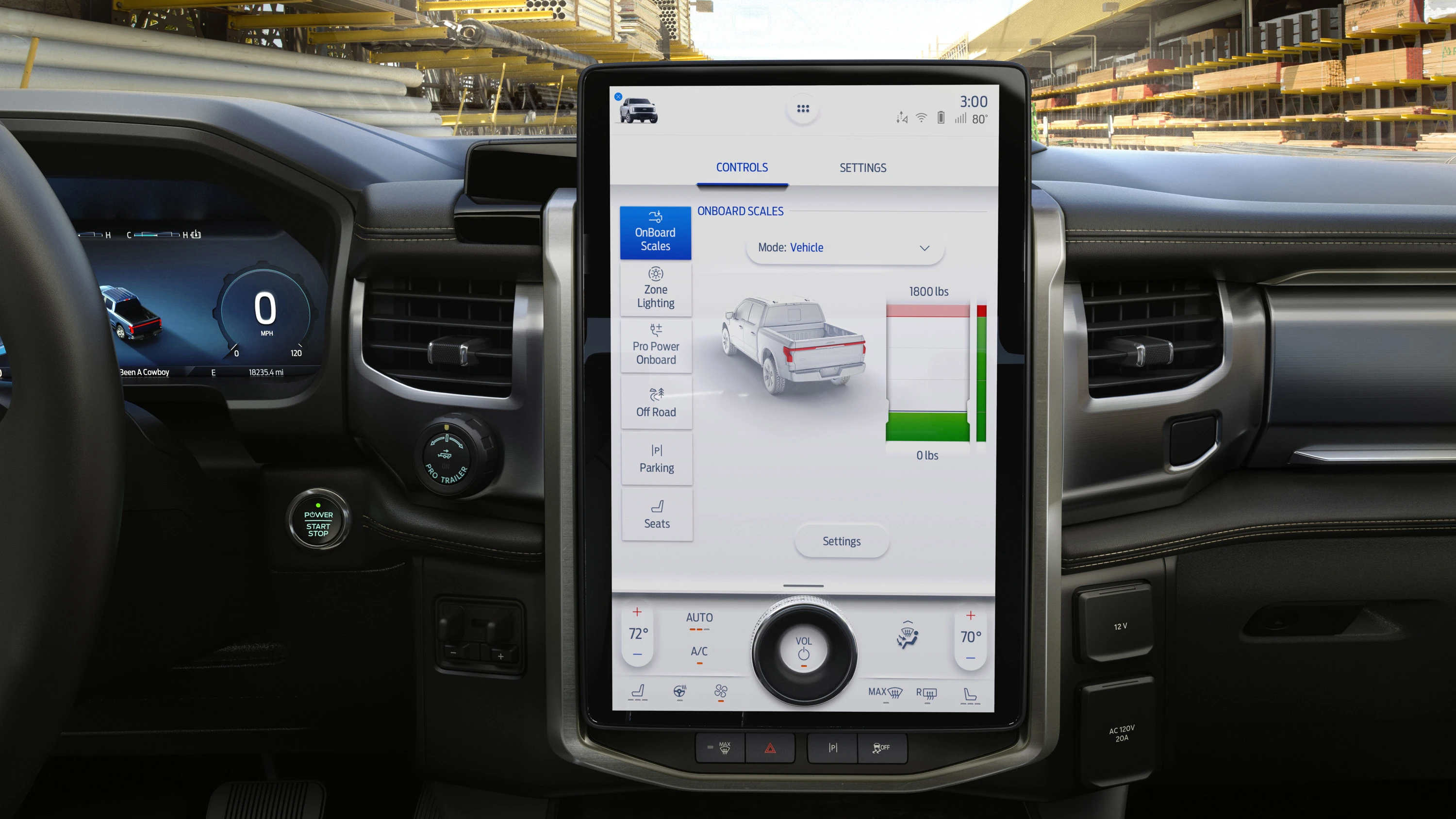 Ford F150 Lightning Standard Range screens view
