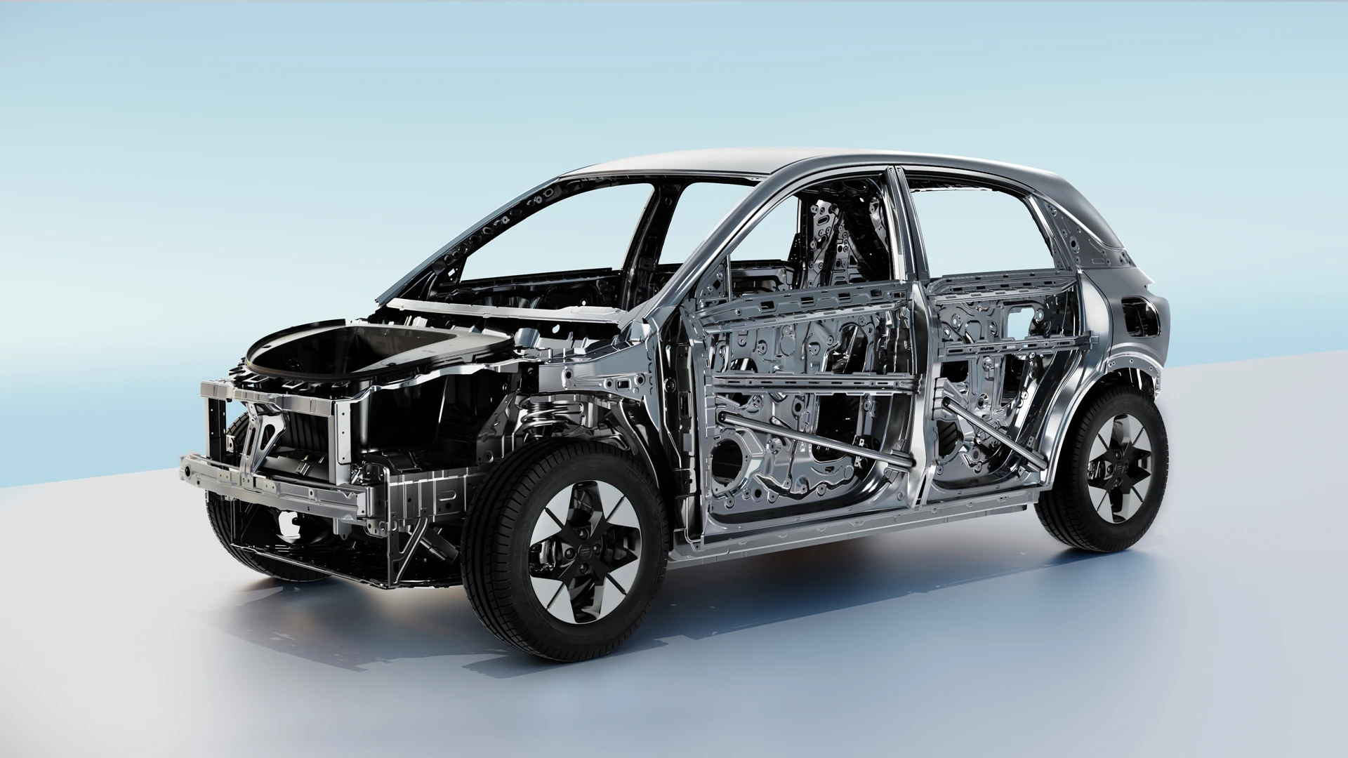 Geely EX2 47.1 kWh chassis view