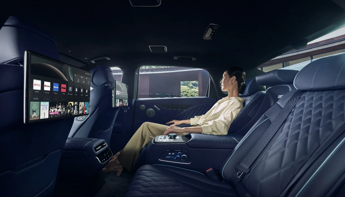 Genesis G80 Electrified AWD 87kWh secondrowseats view