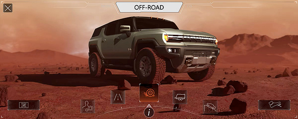 GMC Hummer EV SUV 2x drivemodes view