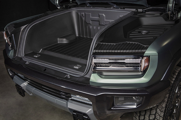 GMC Hummer EV SUV 2x frunk view