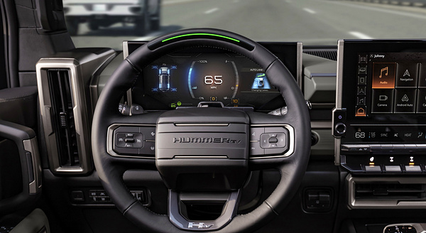 GMC Hummer EV SUV 2x screens view
