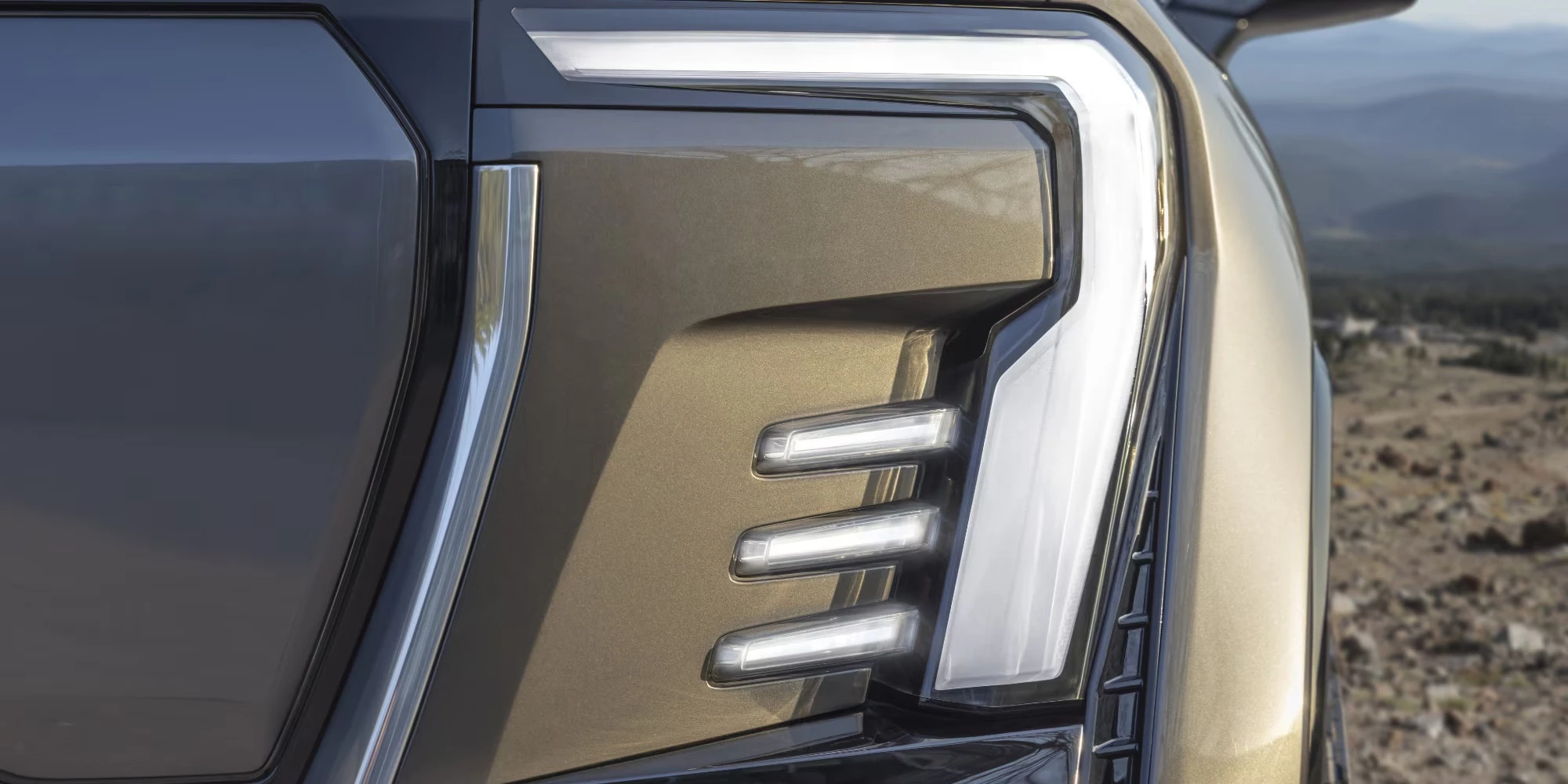 GMC Sierra EV Denali Edition 1 headlights view