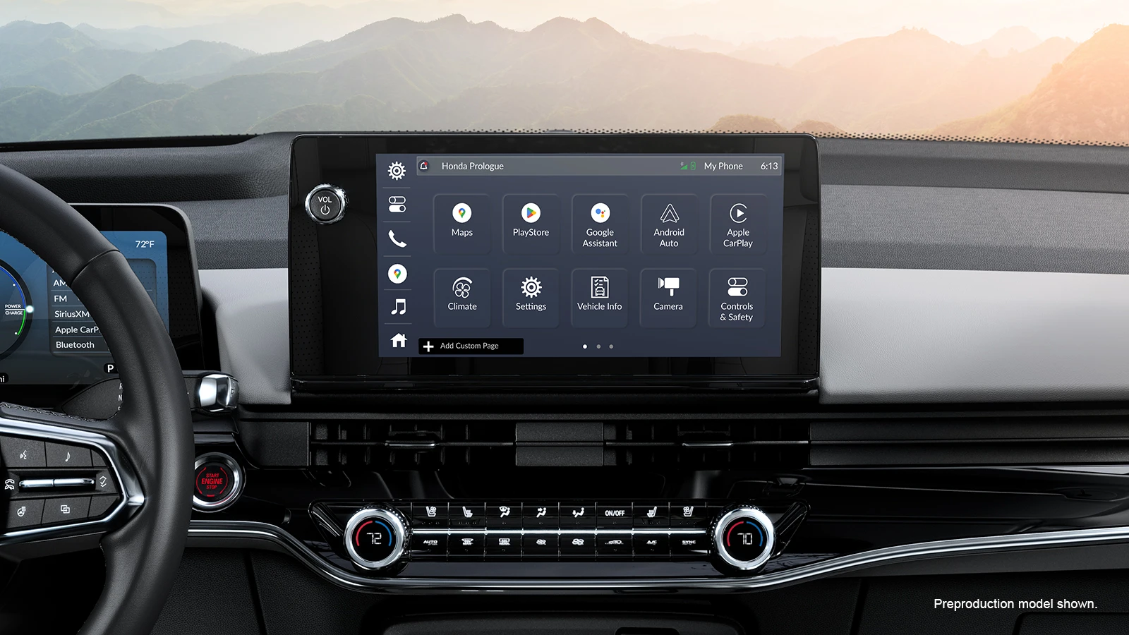 Honda Prologue AWD screens view