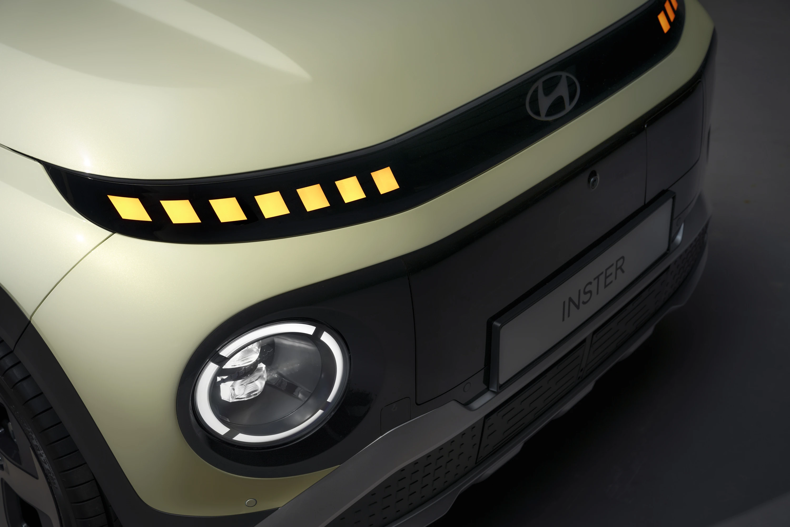 Hyundai INSTER Long Range headlights view
