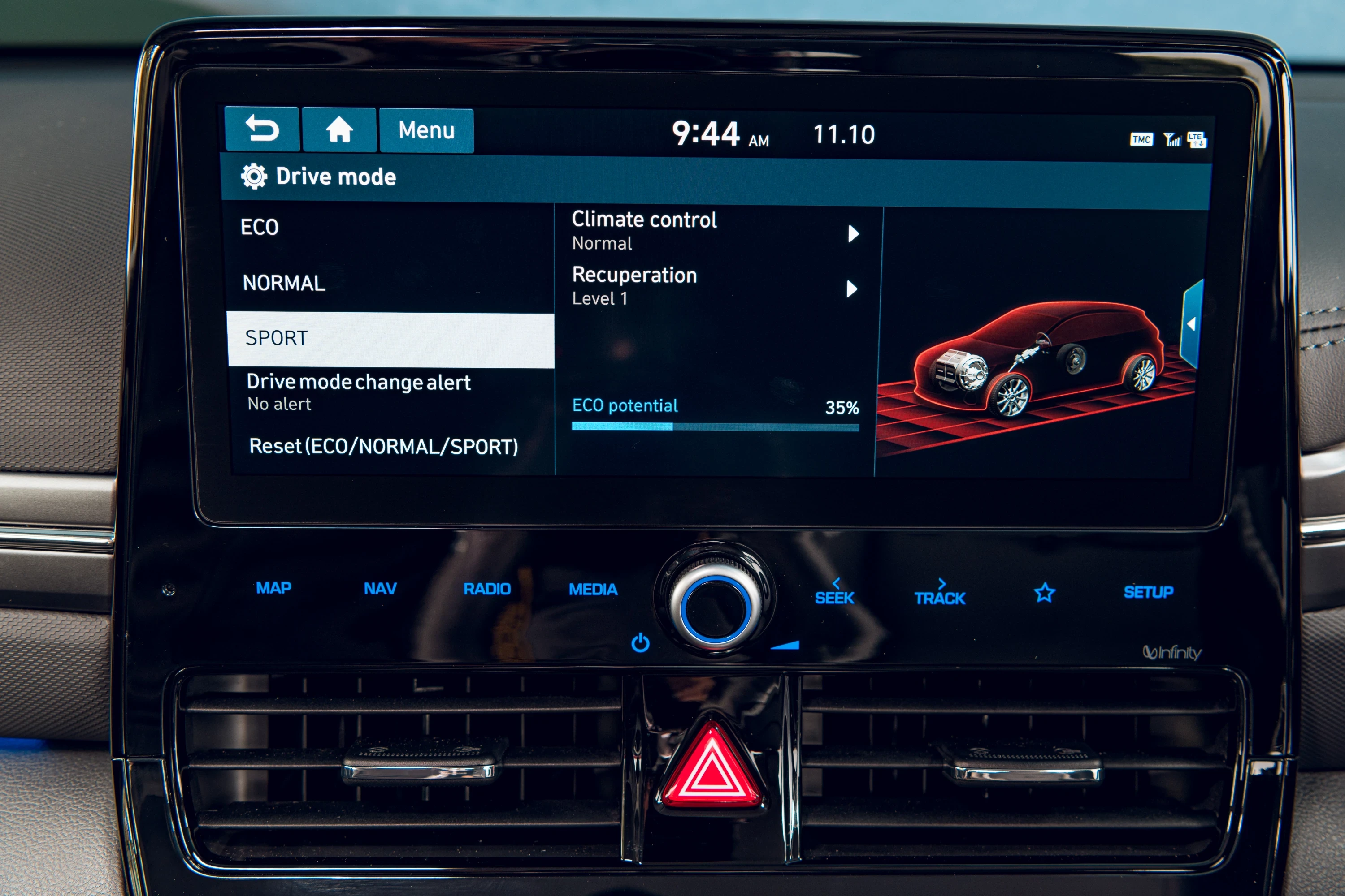 Hyundai IONIQ Electric 38 kWh screens view