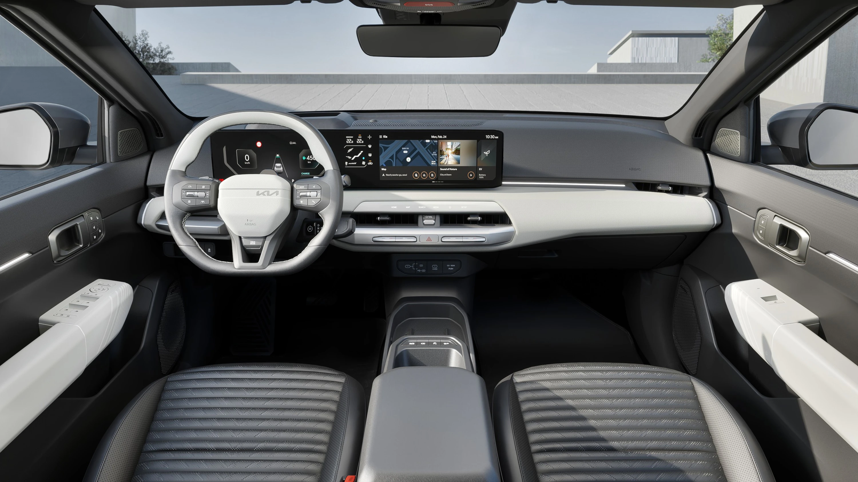 Kia EV4 hatchback Long Range screens view