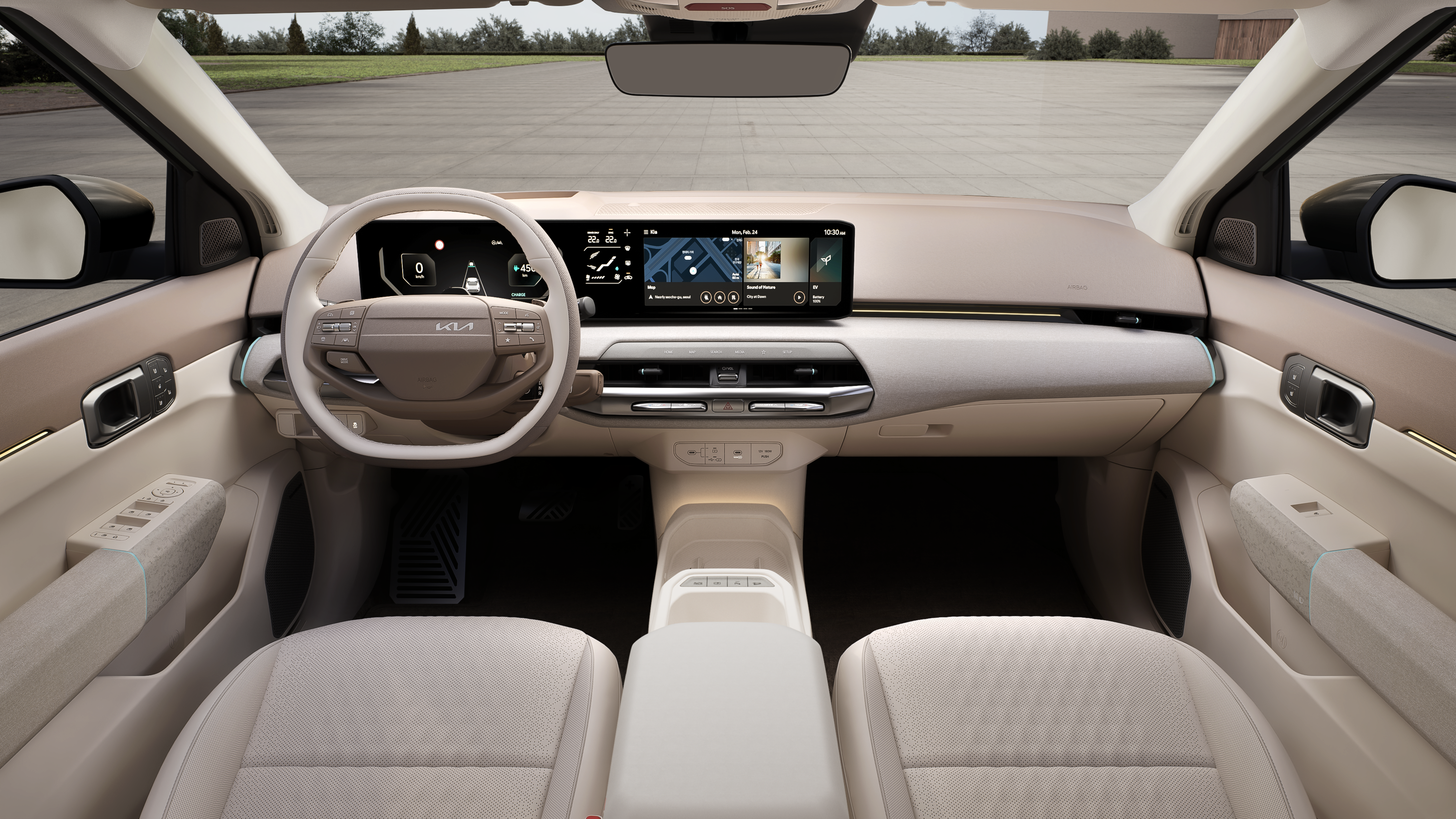 Kia EV4 hatchback Long Range screens view