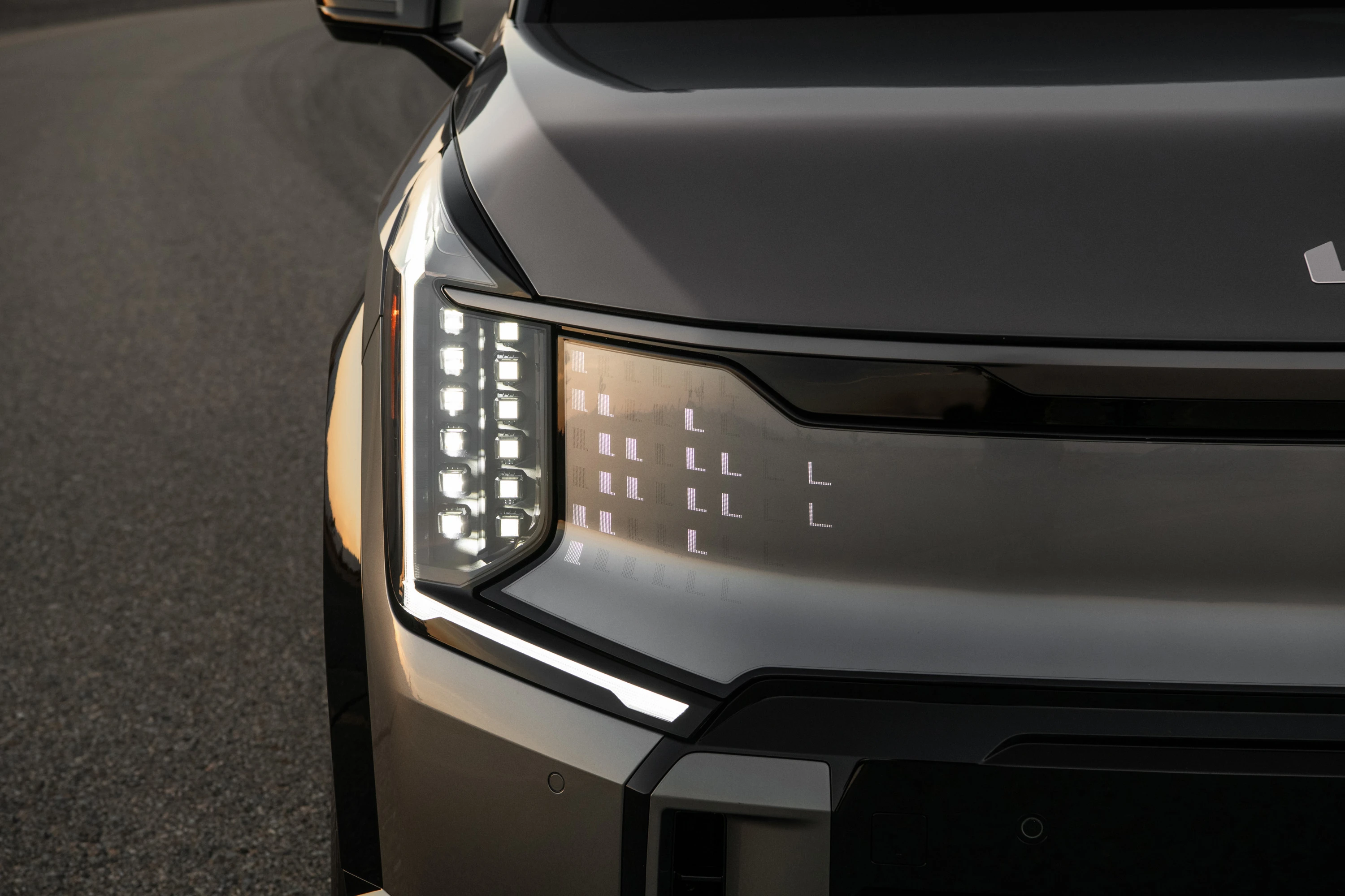 Kia EV9 GT headlights view