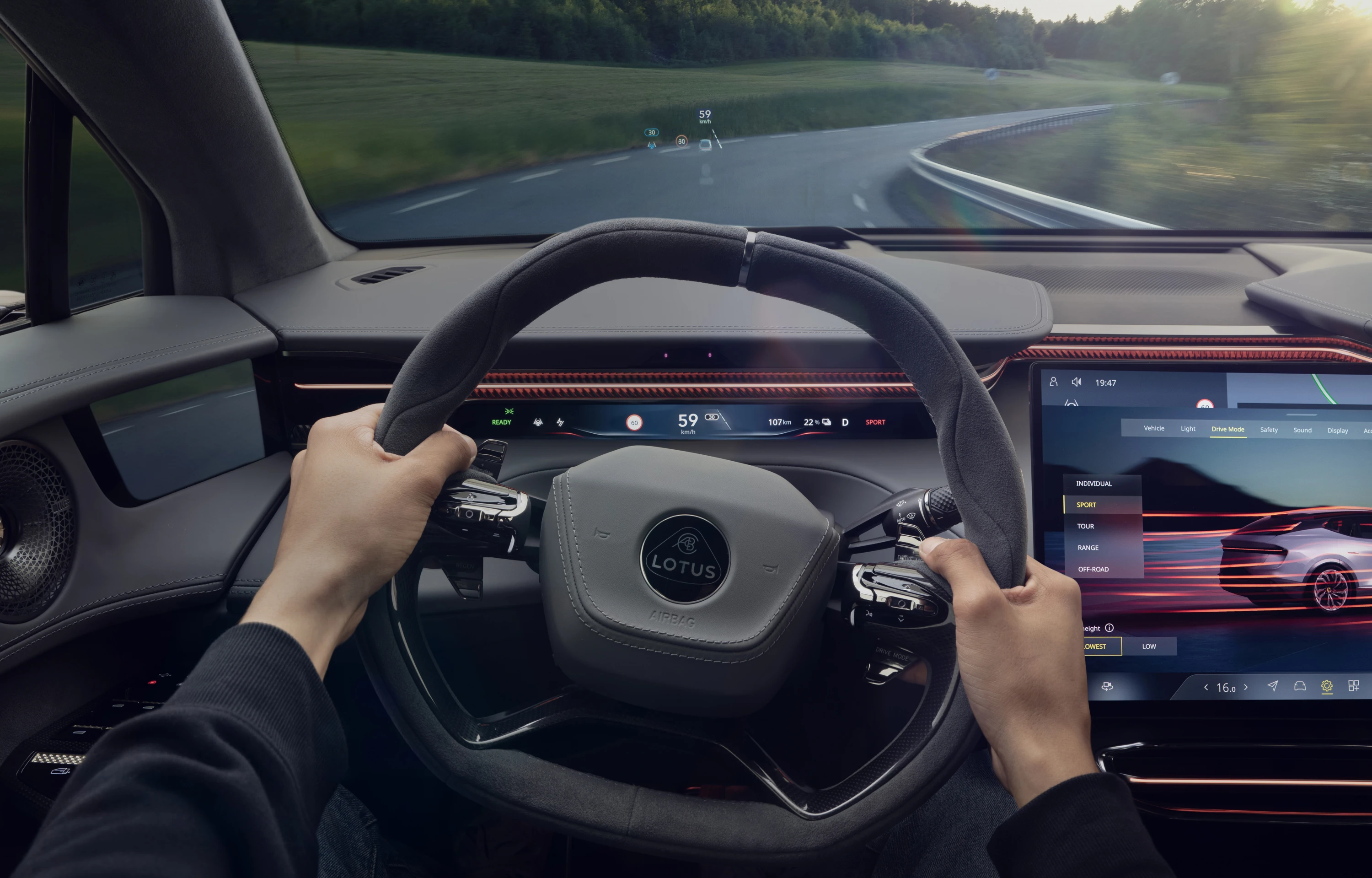 Lotus Eletre S screens view