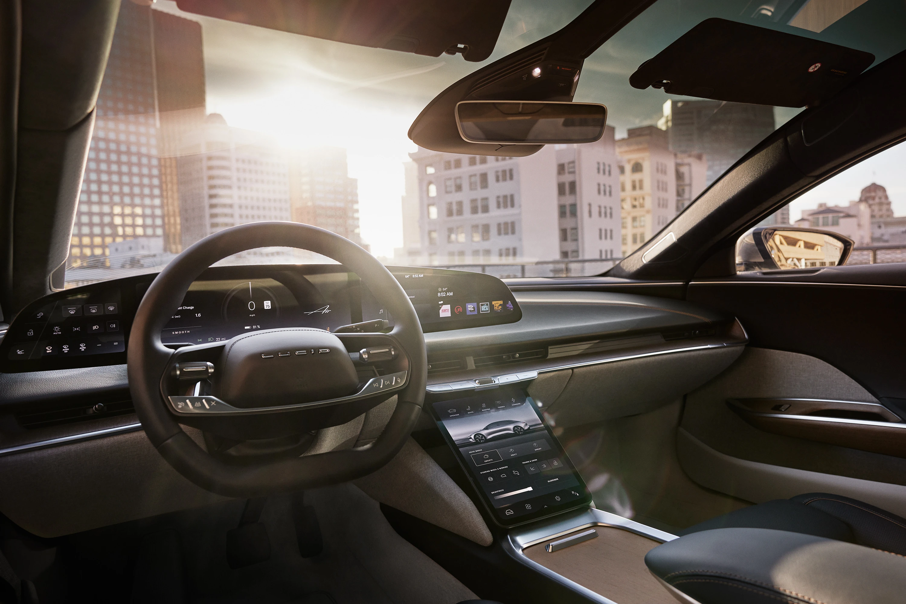 Lucid Air Dream Edition Performance screens view