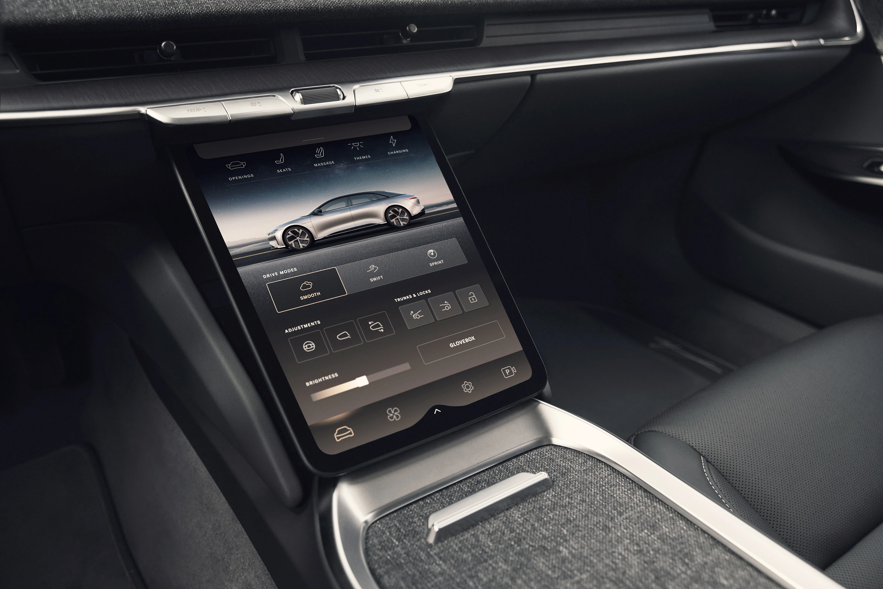 Lucid Air Pure screens view