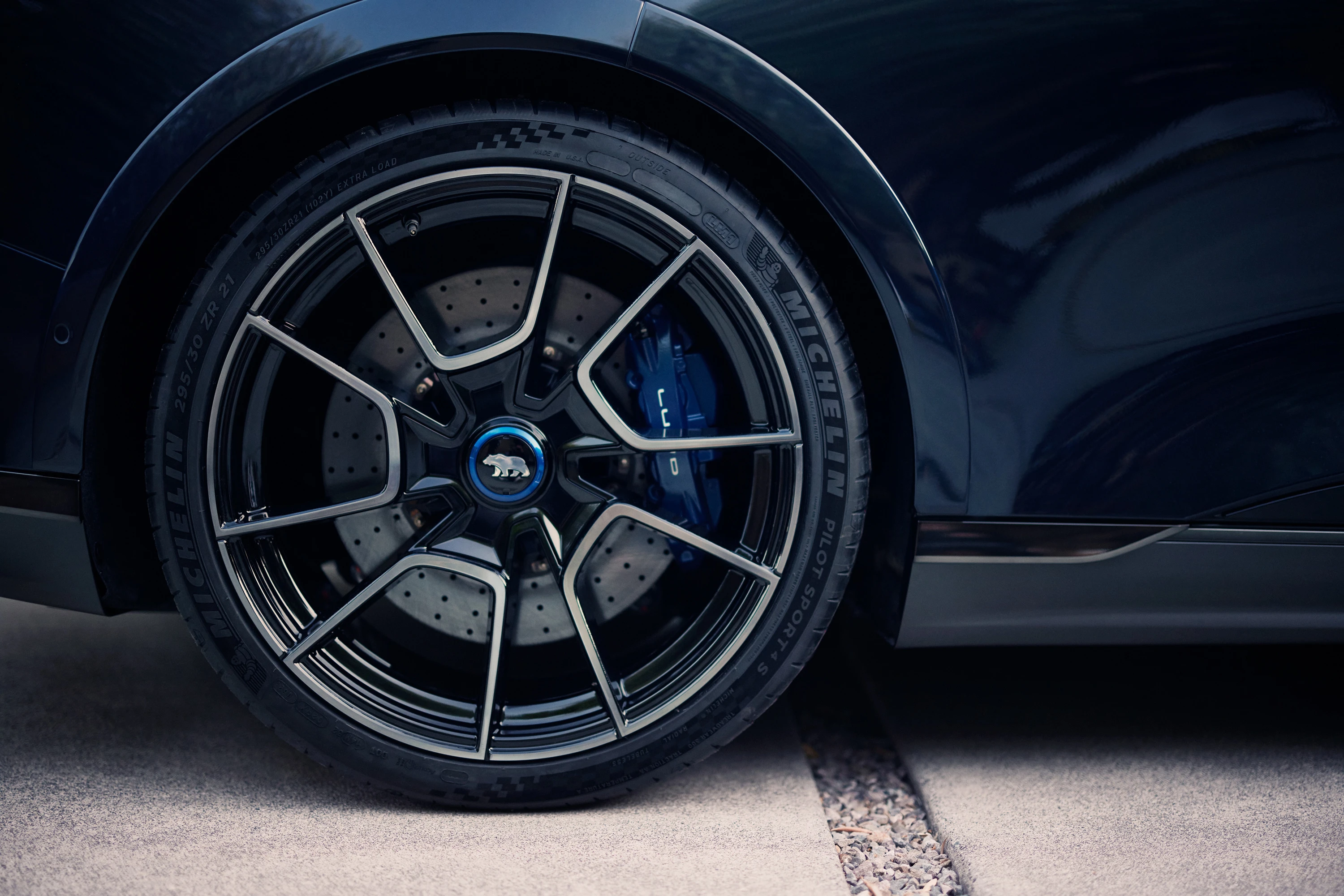 Lucid Air Sapphire wheels view