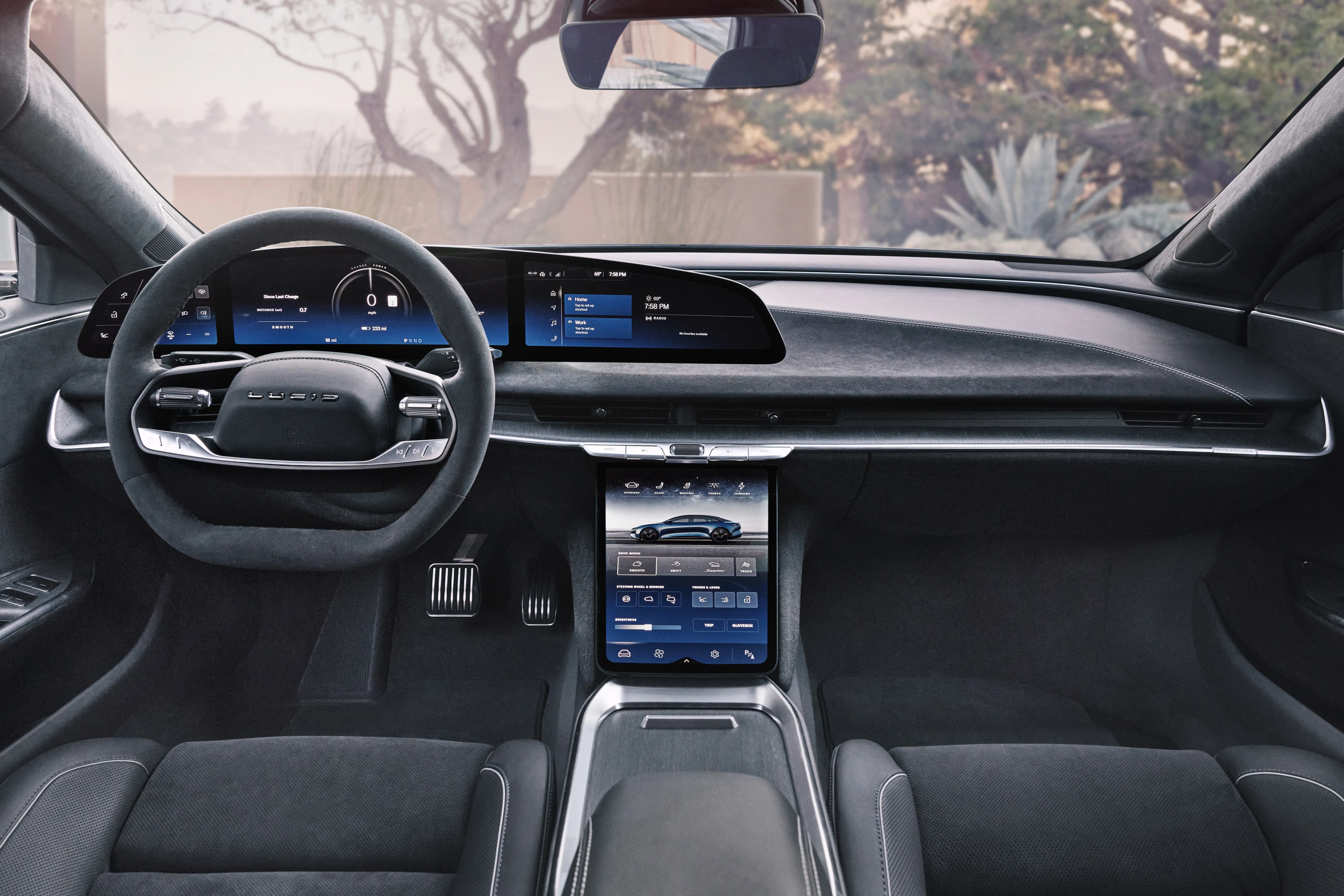 Lucid Air Sapphire screens view