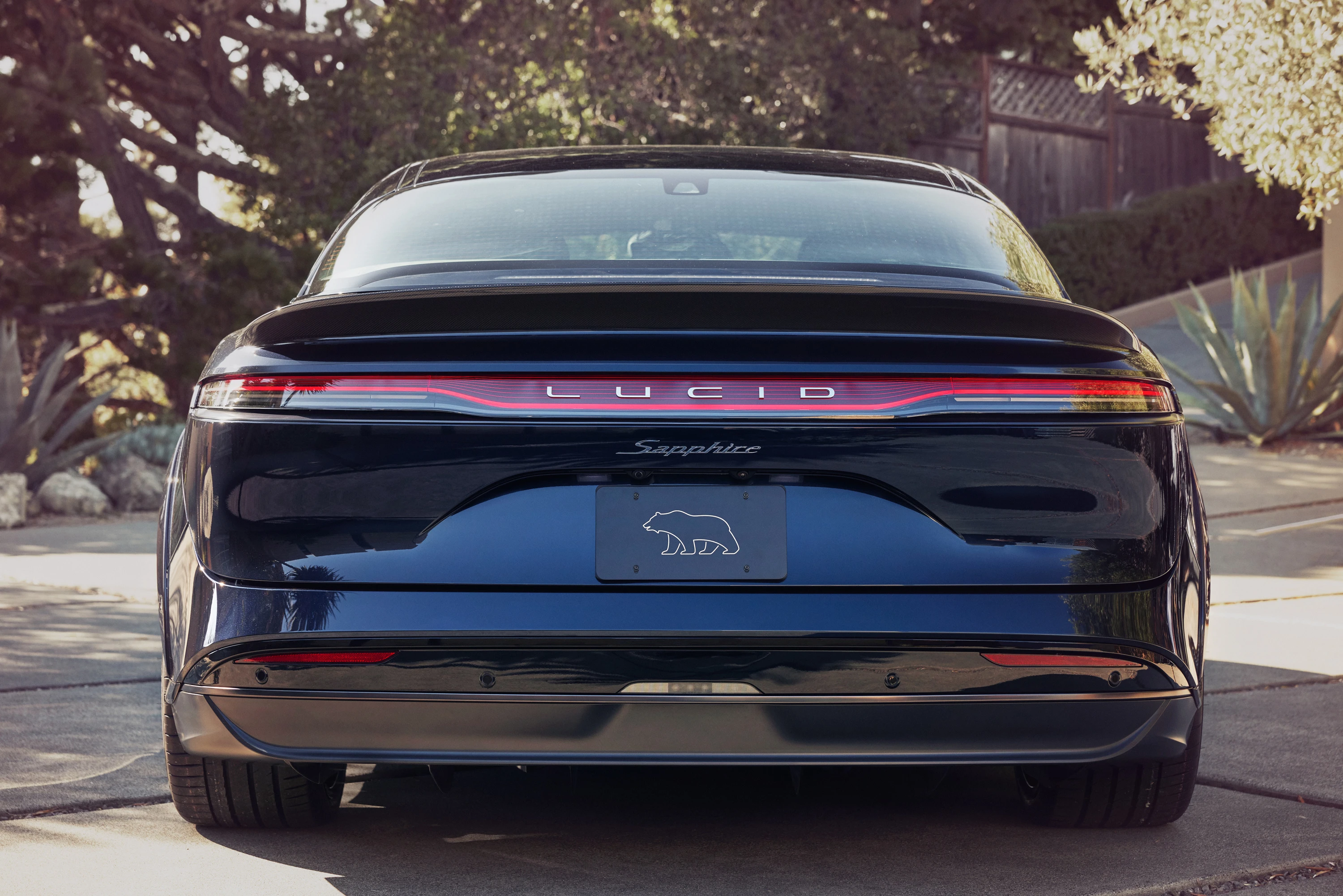 Lucid Air Sapphire rearlights view