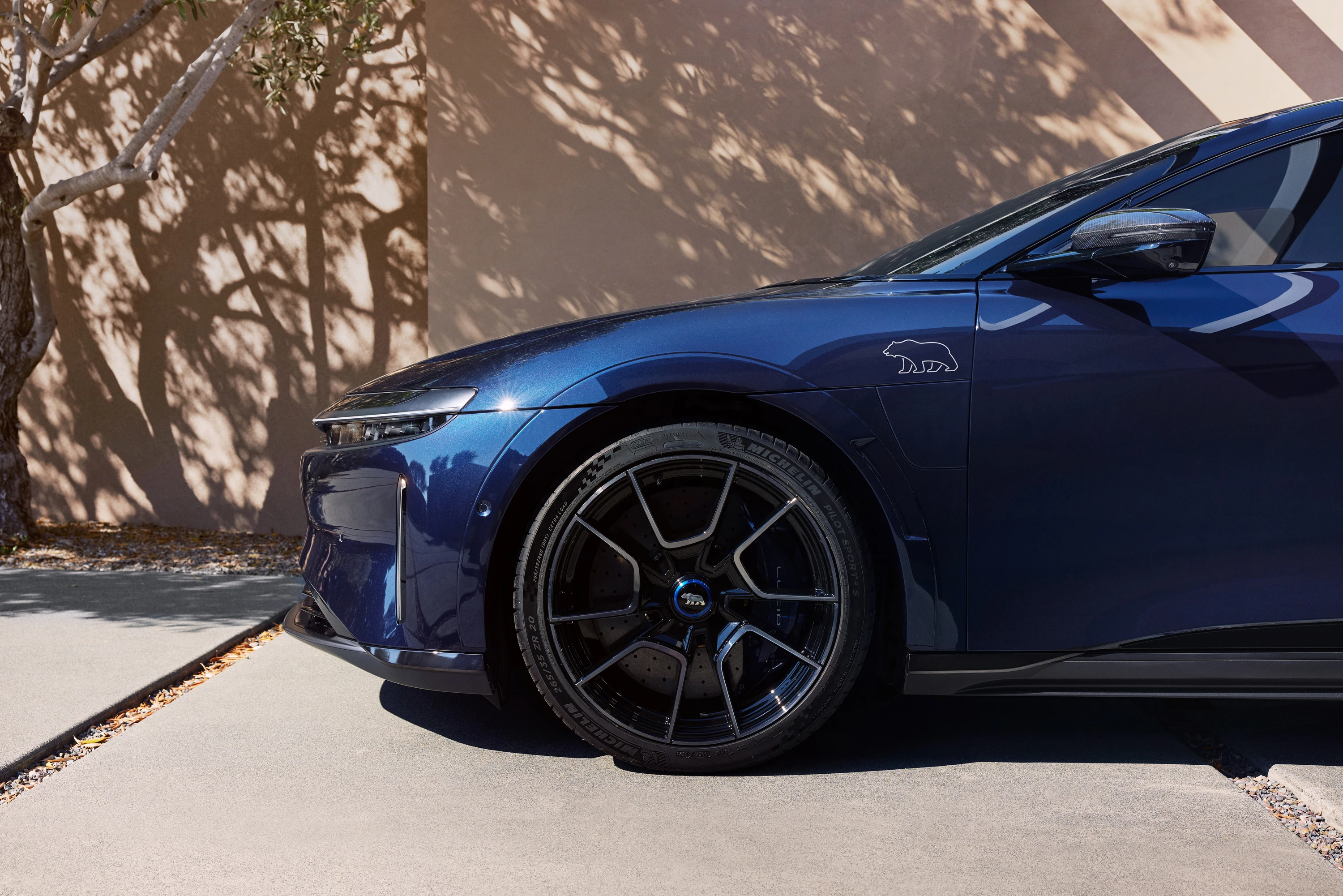 Lucid Air Sapphire wheels view