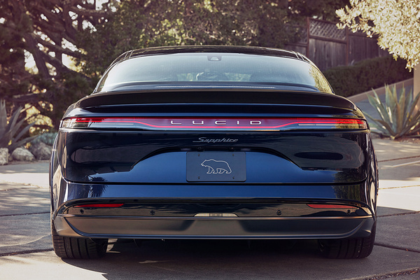 Lucid Air Sapphire rearlights view