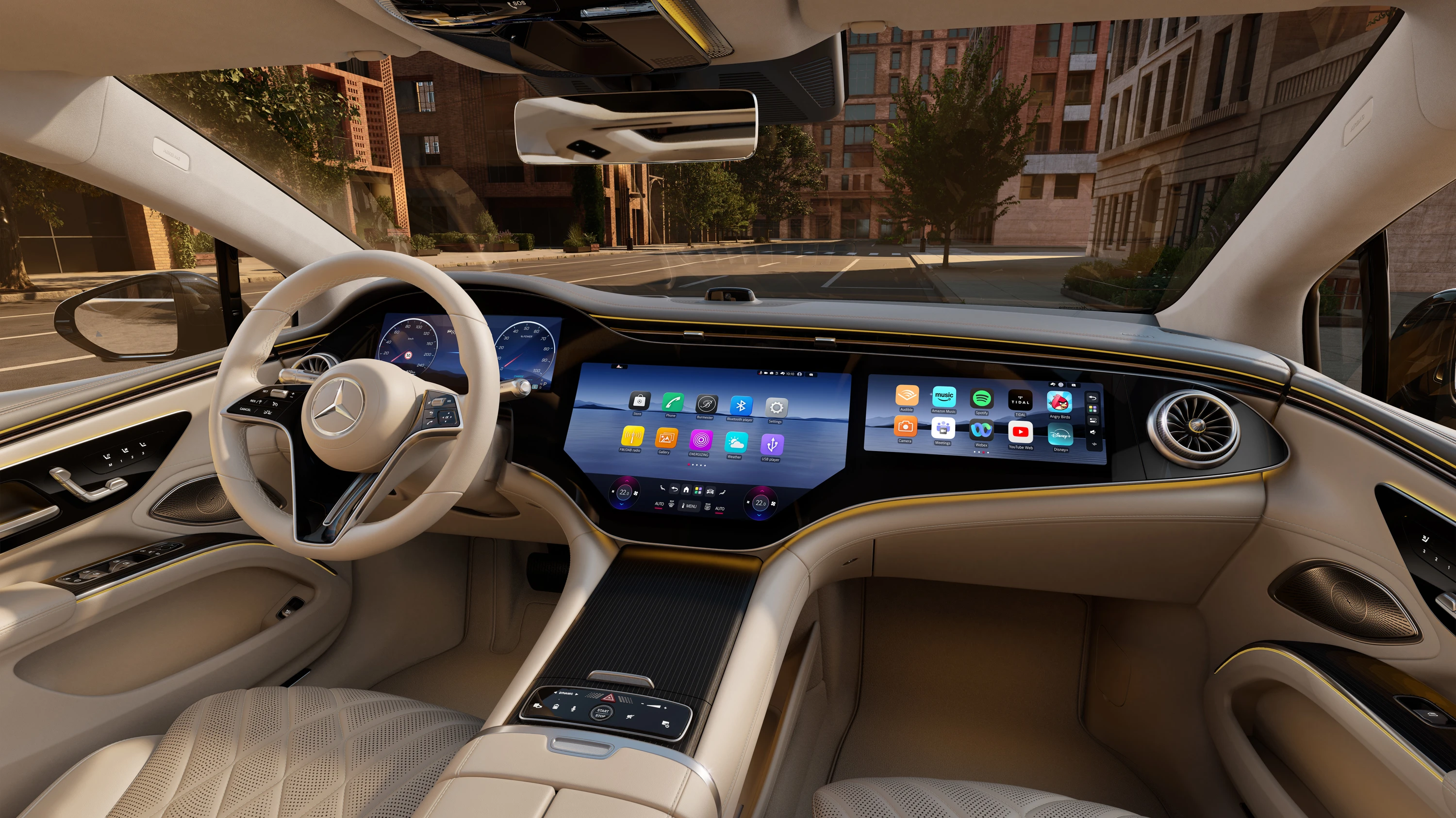 Mercedes EQS 450+ interior view