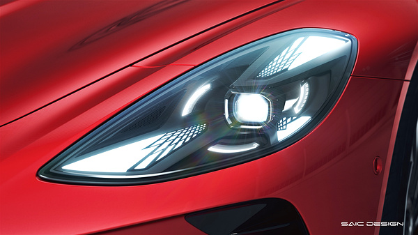 MG Cyberster AWD Long Range headlights view