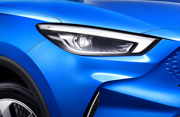MG ZS EV Long Range headlights view