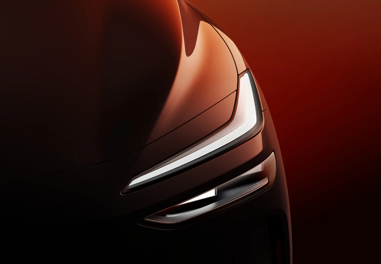 Onvo L60 AWD headlights view