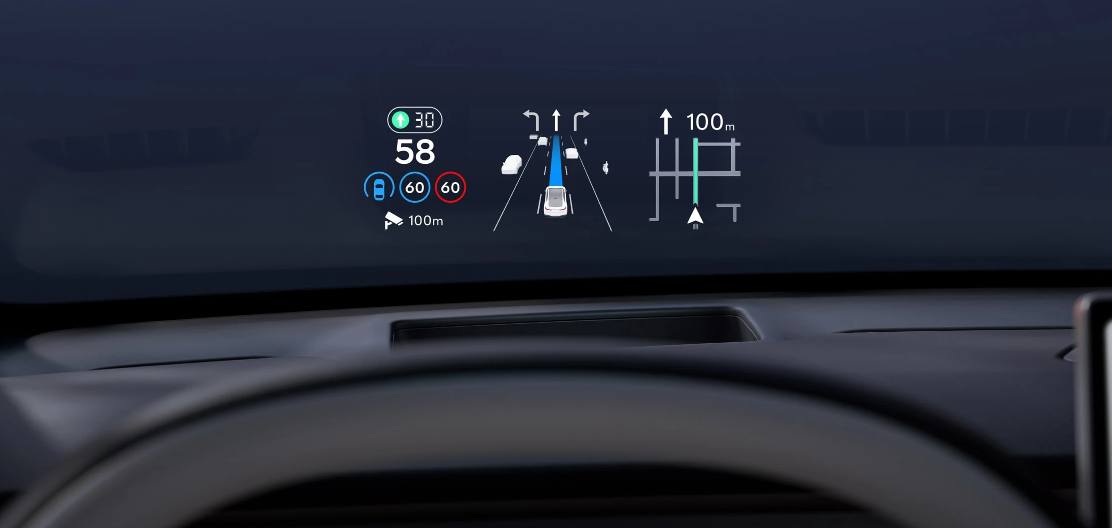 Onvo L60 AWD headup view