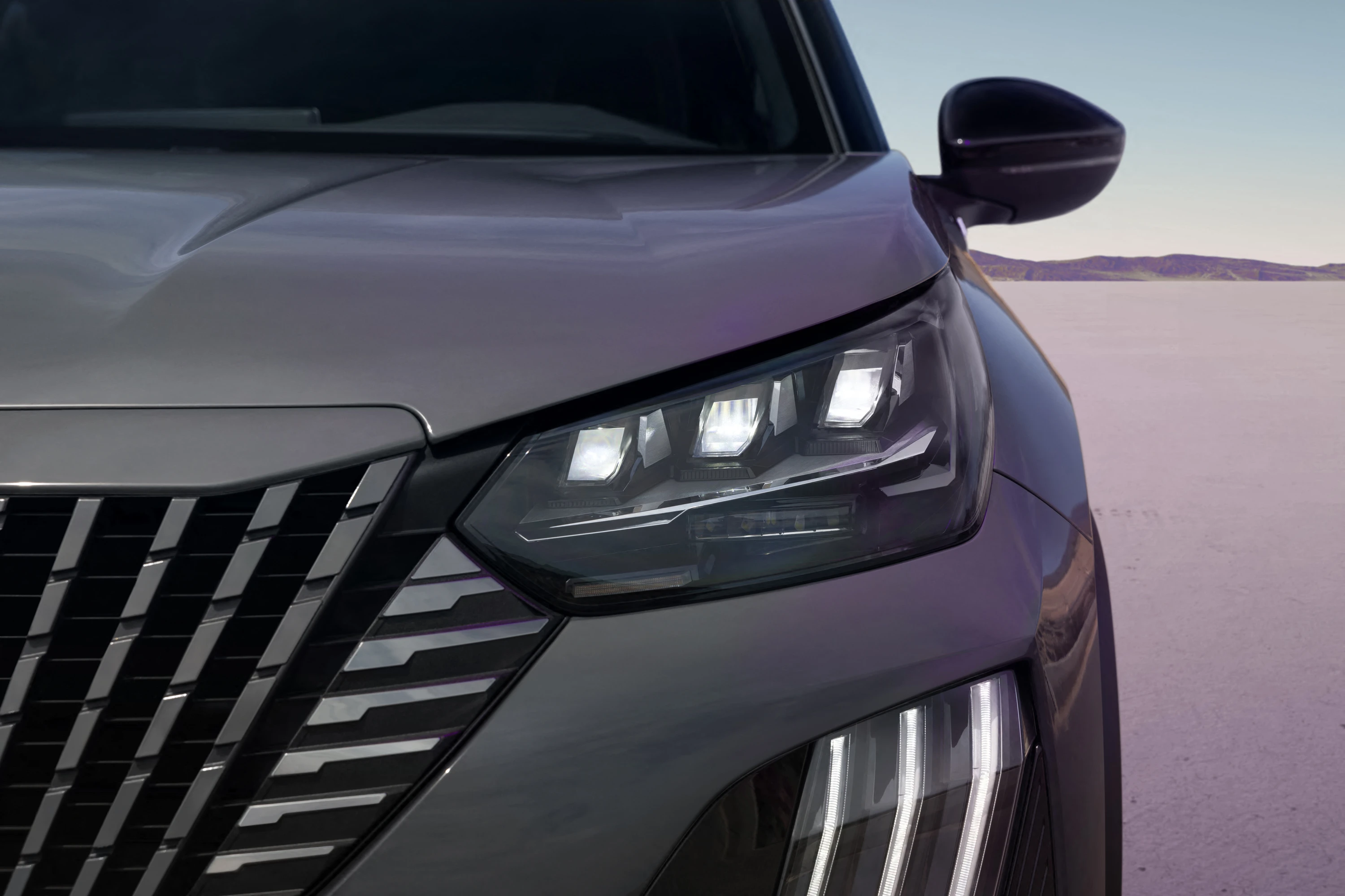 Peugeot E-2008 headlights view