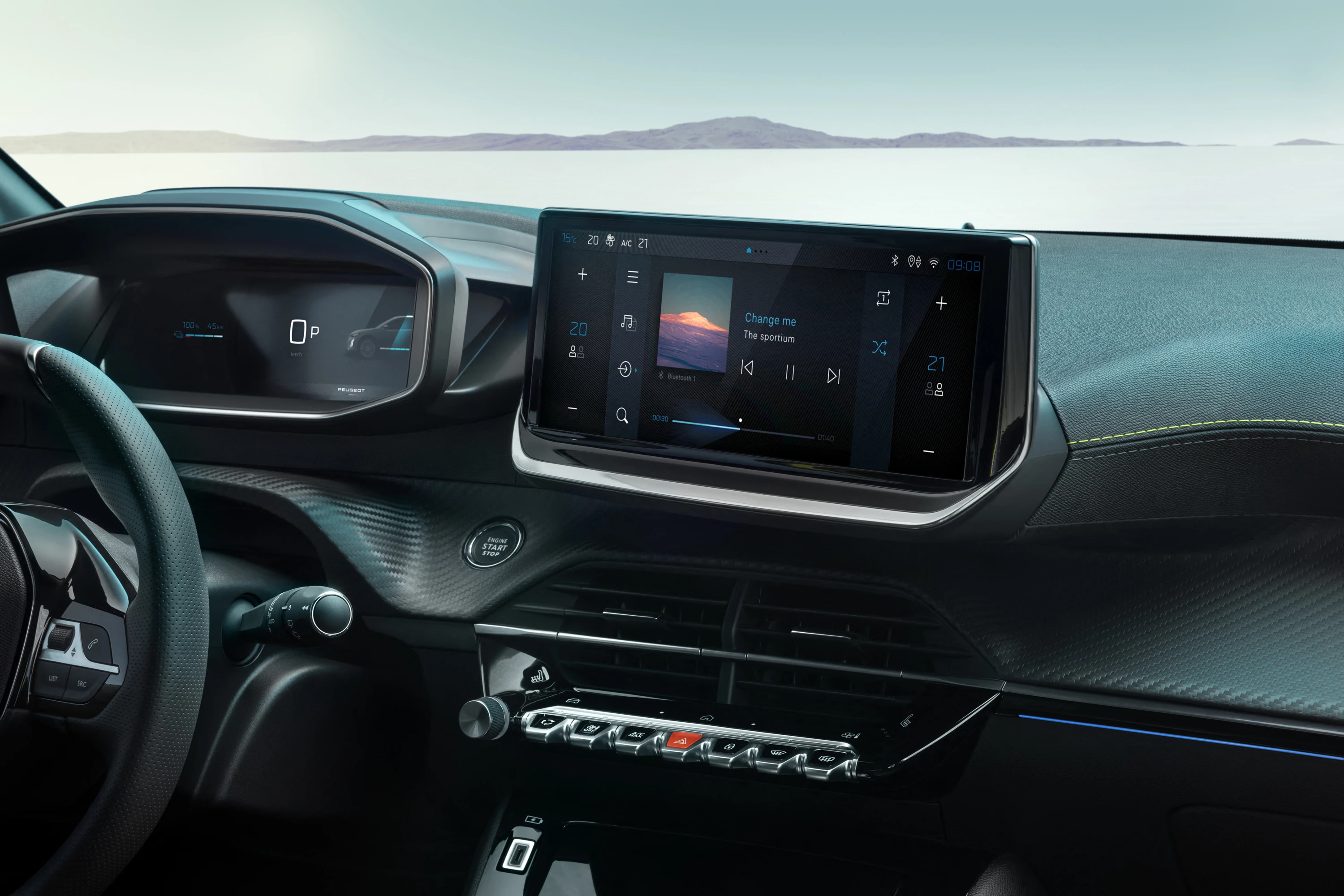 Peugeot E-208 50 kWh screens view