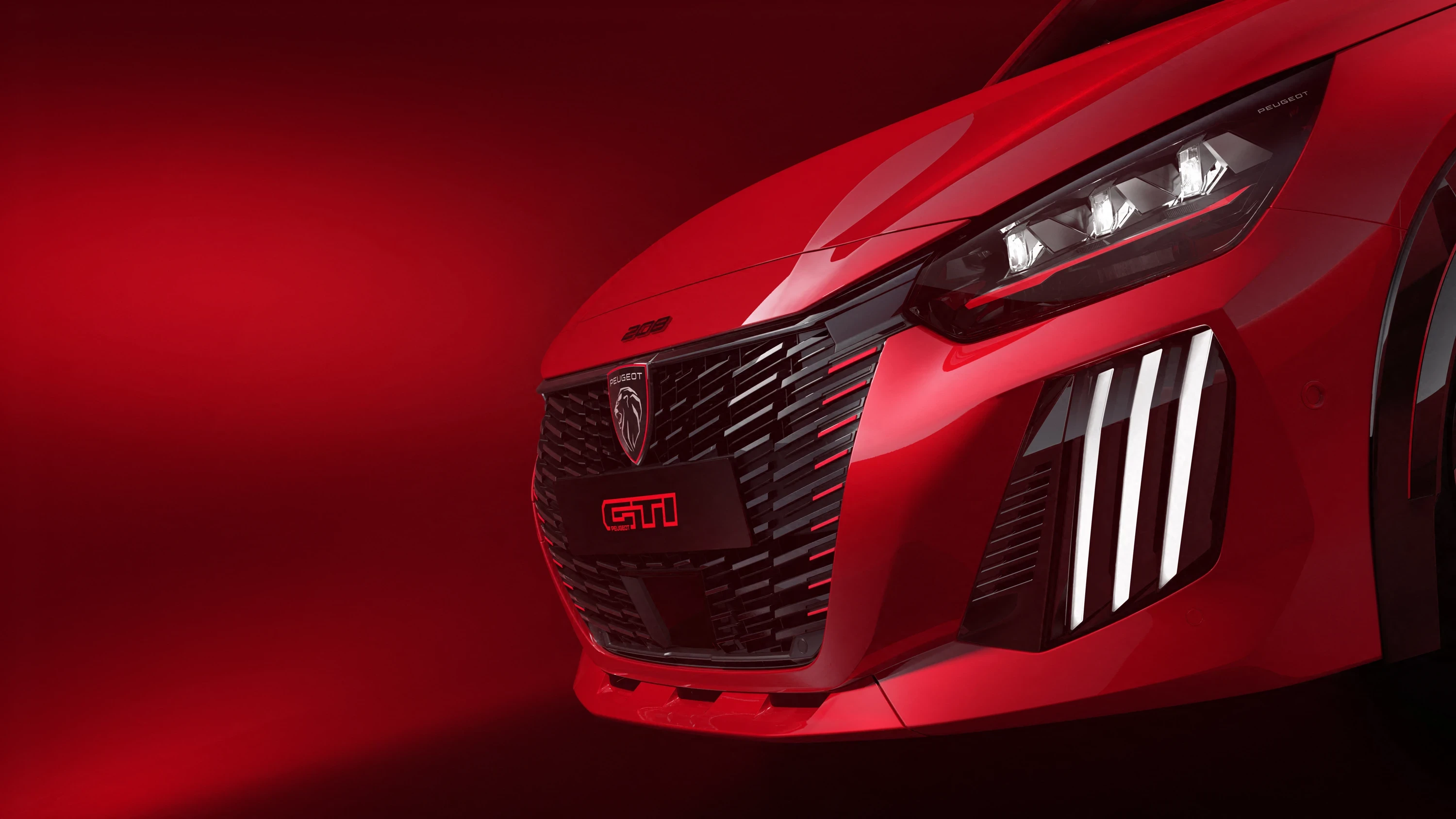 Peugeot E-208 GTi headlights view