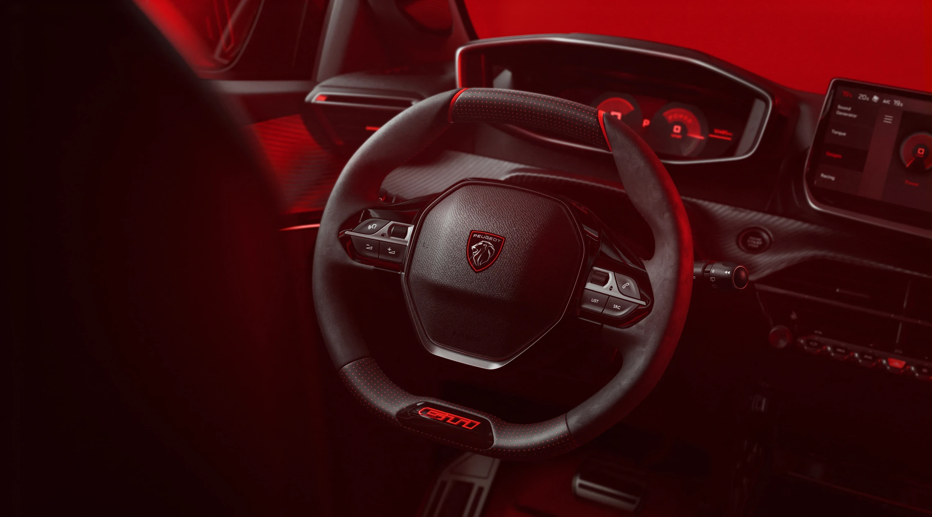 Peugeot E-208 GTi steeringwheel view