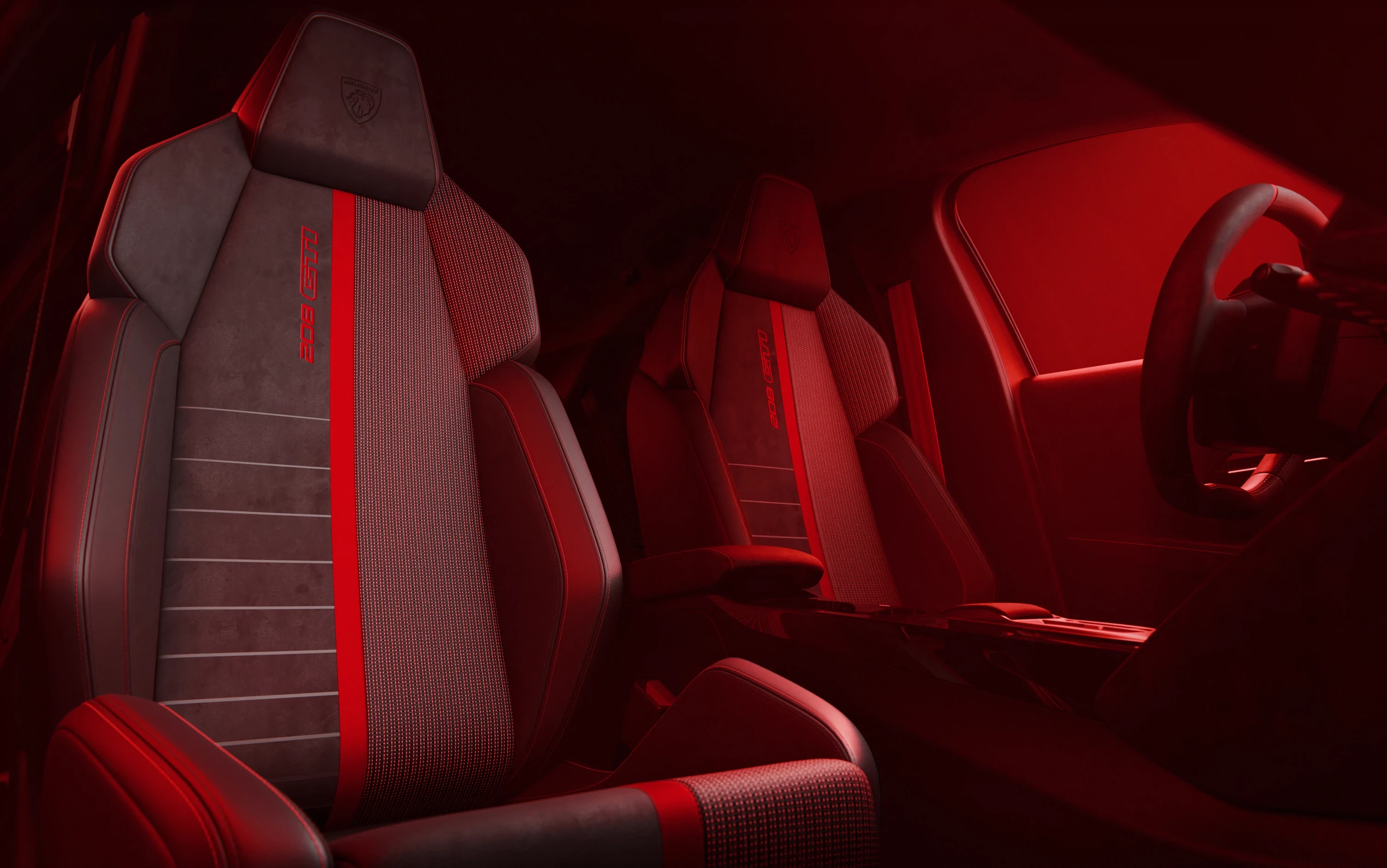 Peugeot E-208 GTi frontseats view